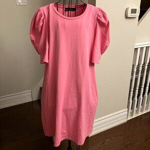 Pink Puffy Sleeve Dress